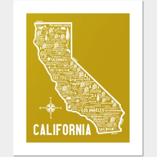 California Map Posters and Art